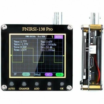 Портативный осциллограф одноканальный FNIRSI 138 Pro S&BAT с аккумулятором