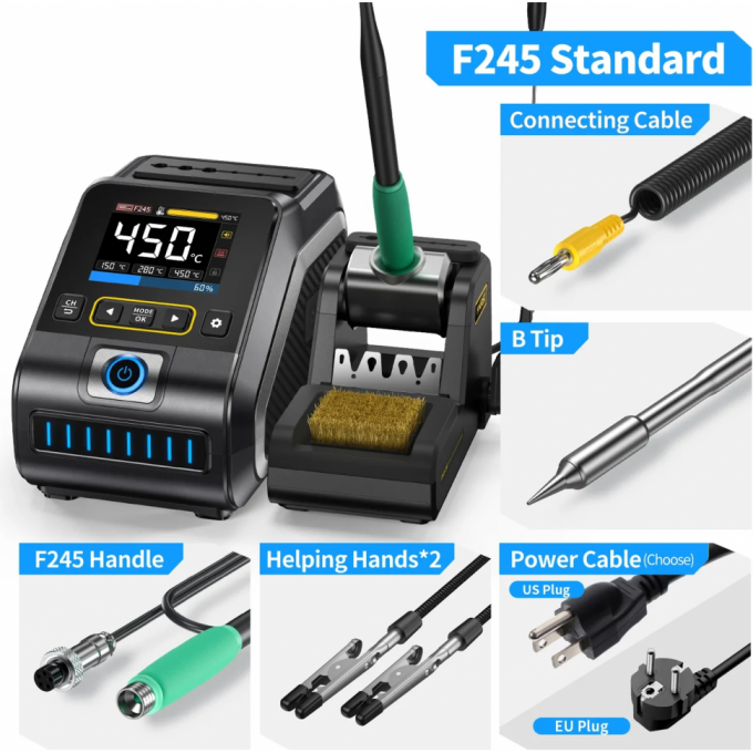 Паяльная станция FNIRSI DWS-200 с паяльником F245, 200 Вт DWS-200-F245-S