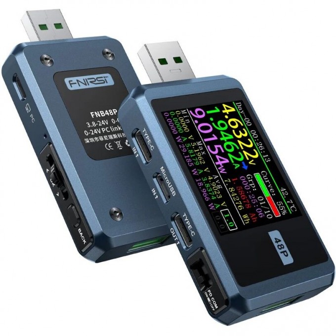 Универсальный USB-тестер FNIRSI FNB48P BT с Bluetooth и поддержкой протоколов быстрой зарядки FNB48P-BT