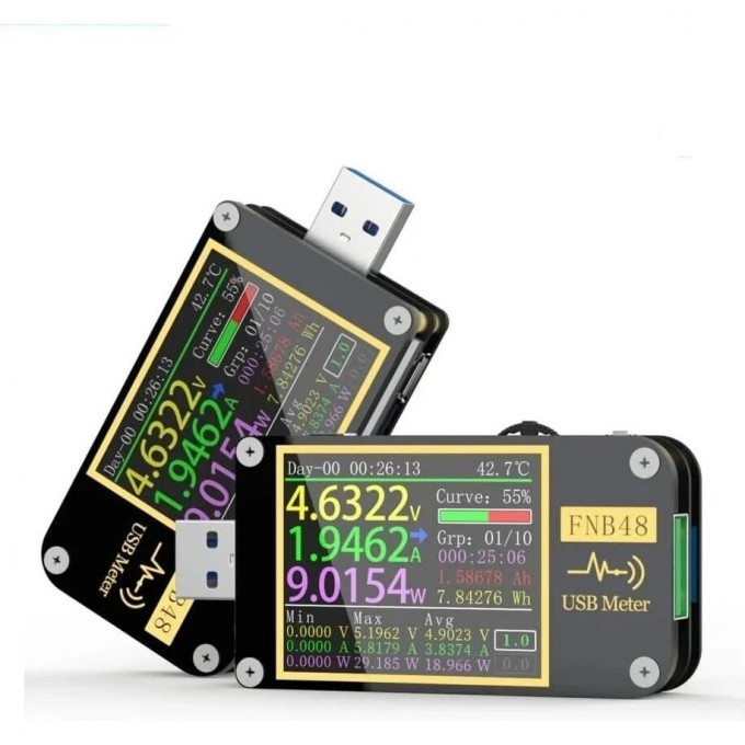 Многофункциональный USB-тестер напряжения и тока FNIRSI без Bluetooth FNB48S