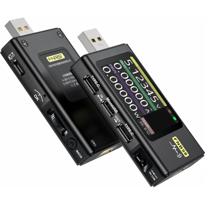 USB-тестер FNIRSI FNB58 BT с Bluetooth и поддержкой протоколов быстрой зарядки FNB58-BT
