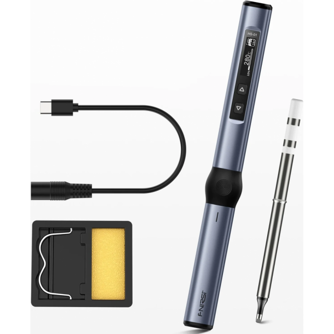 Паяльник портативный FNIRSI HS-01 BLS USB Type-C 96 Вт HS-01-BLS