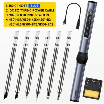 Паяльник портативный FNIRSI HS-01 с USB Type-C 96 Вт HS-01-BLT Паяльник портативный FNIRSI HS-01 с USB Type-C 96 Вт HS-01-BLT