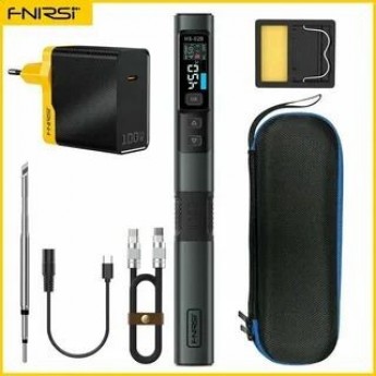 Паяльник портативный FNIRSI HS-02A PD 100 Вт В с дисплеем Паяльник портативный FNIRSI HS-02A PD 100 Вт В с дисплеем