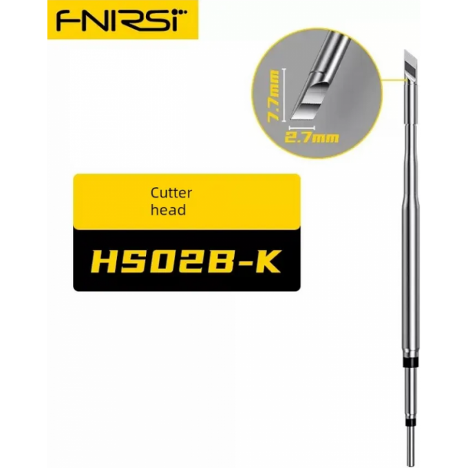 Жало паяльное косой нож FNIRSI Серия HS02 с рабочей частью 7.7×2.7 мм HS02B-K